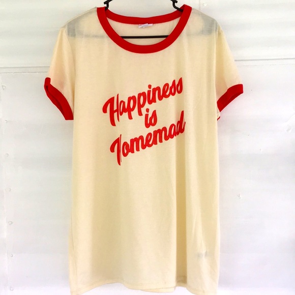LuLaRoe Tops - LulaRoe Happiness is Homemade Ringer T, XL